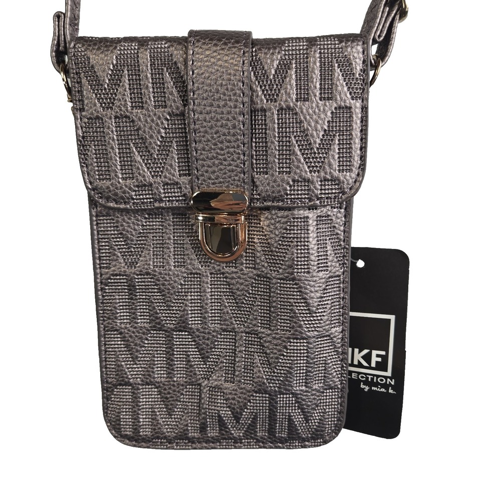 MKF Collection Mia K Rose Gold Monogram Phone Crossbody Purse NWT